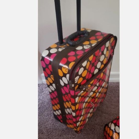 BLUE DOTS Vintage Roxy Roller Bag Suitcase - Picture 1 of 5